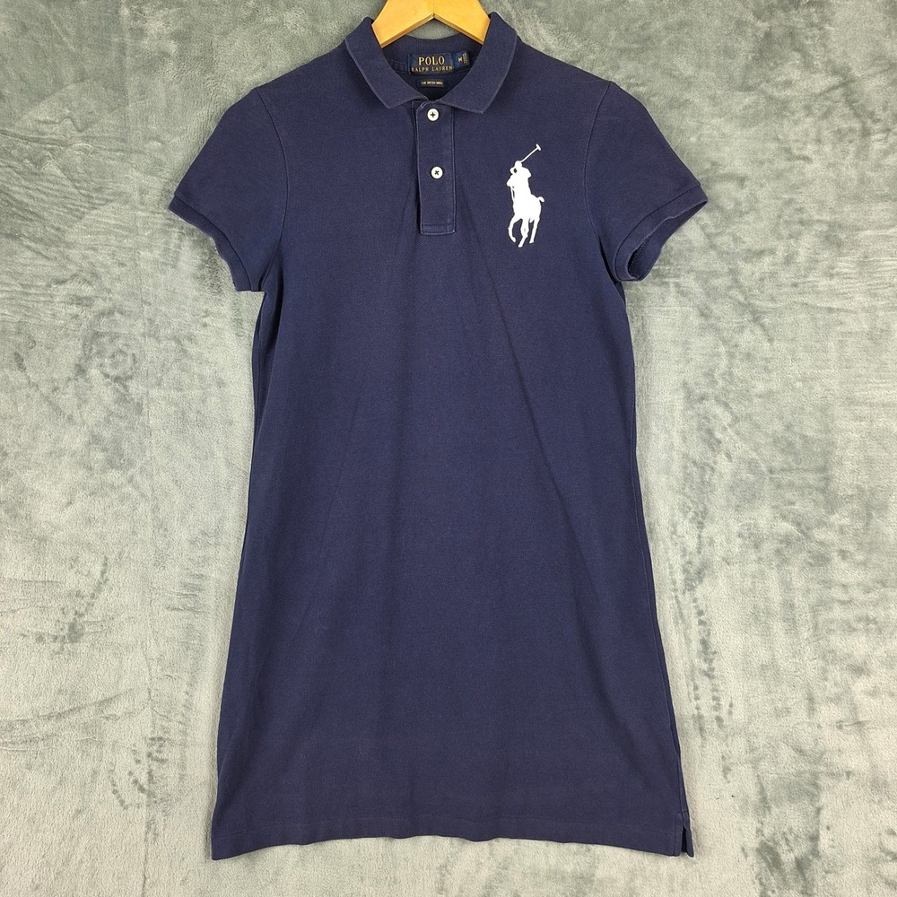 Polo Ralph Lauren Dress Medium Navy Blue Mesh Mini Preppy Sport Golf Pony Tennis